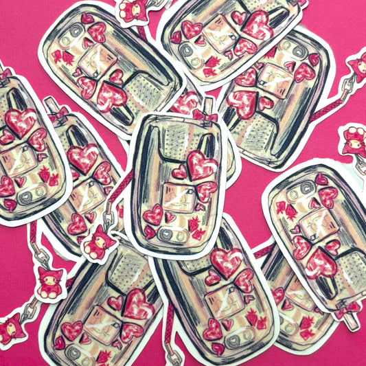 Retro Flip Phone Vinyl Sticker