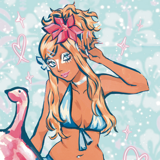 Gyaru Beach Day Art Print