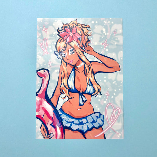 Gyaru Beach Day Art Print