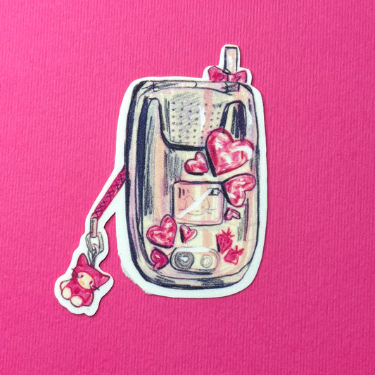Retro Flip Phone Vinyl Sticker