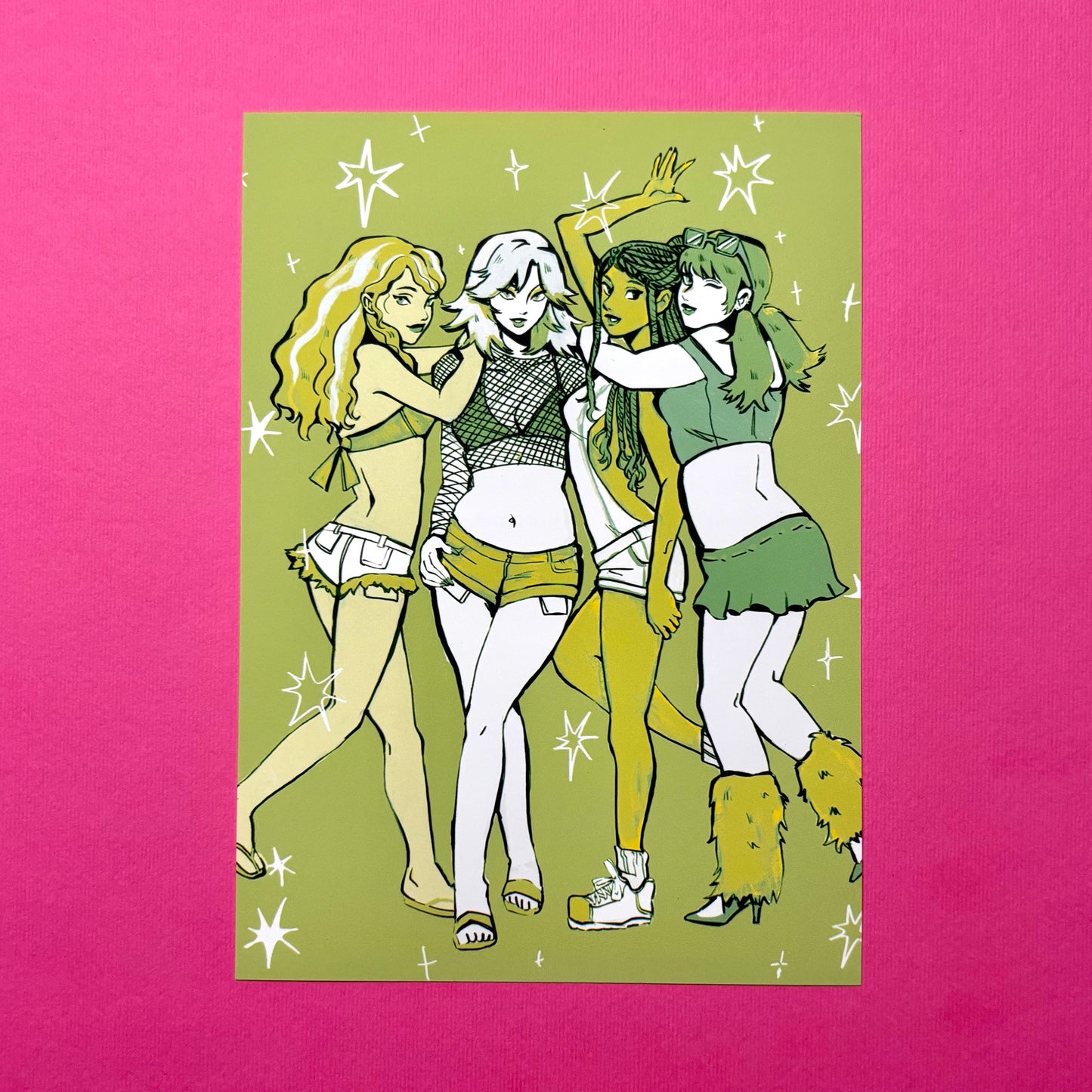 Brat Green Girly Art Print