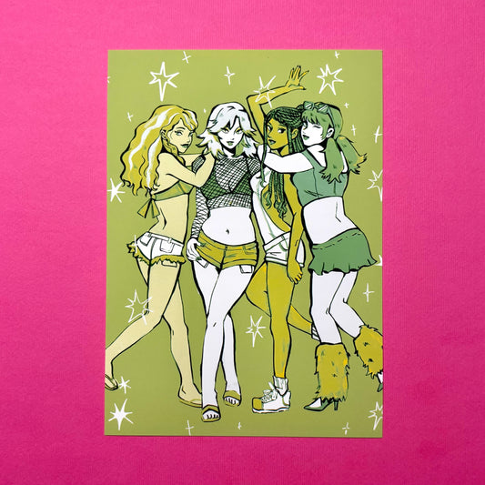 Brat Green Girly Art Print