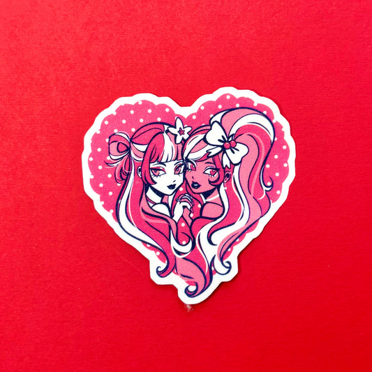 Nia and Mirah Heart Sticker