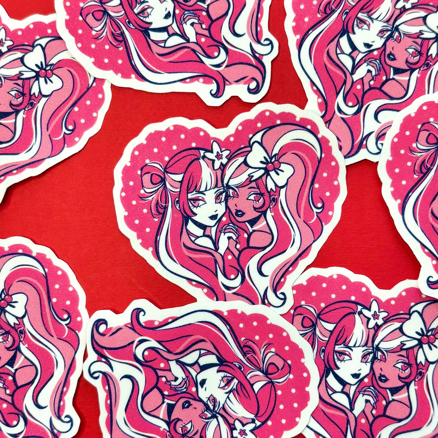 Nia and Mirah Heart Sticker